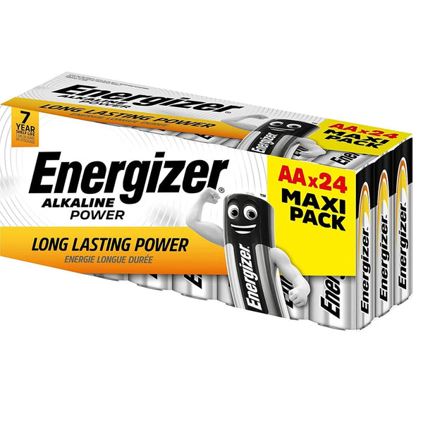 Energizer AA Alkaline Batteries Long Lasting Power LR6 1.5V Pack of 24 (Family Pack) - TradeNRG UK
